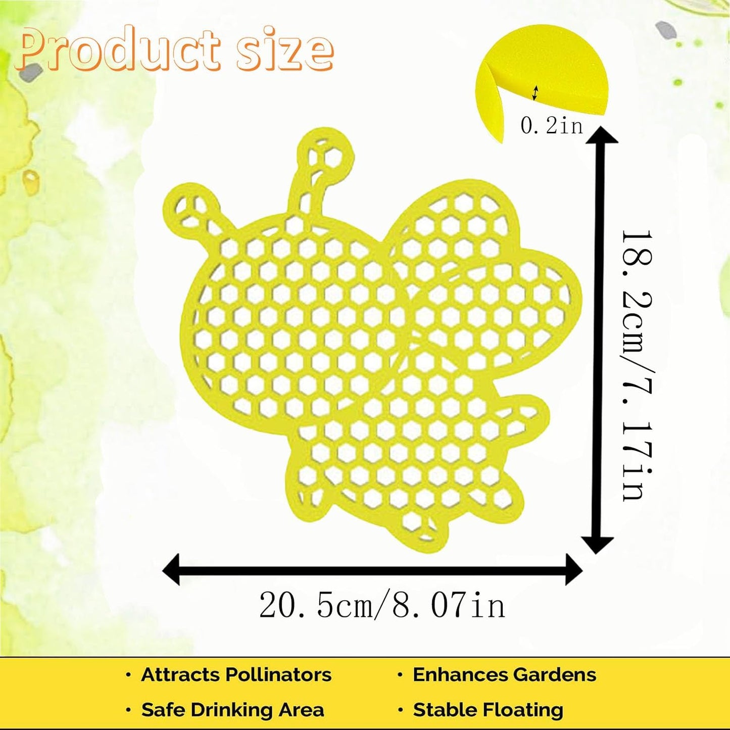 4 Pack Floating Bee Watering Station for Garden, Butterfly Feeder Bee Waterer Wildlife Baths Pollinator, Outdoor Pool & Garden Decor(Yellow Bee)