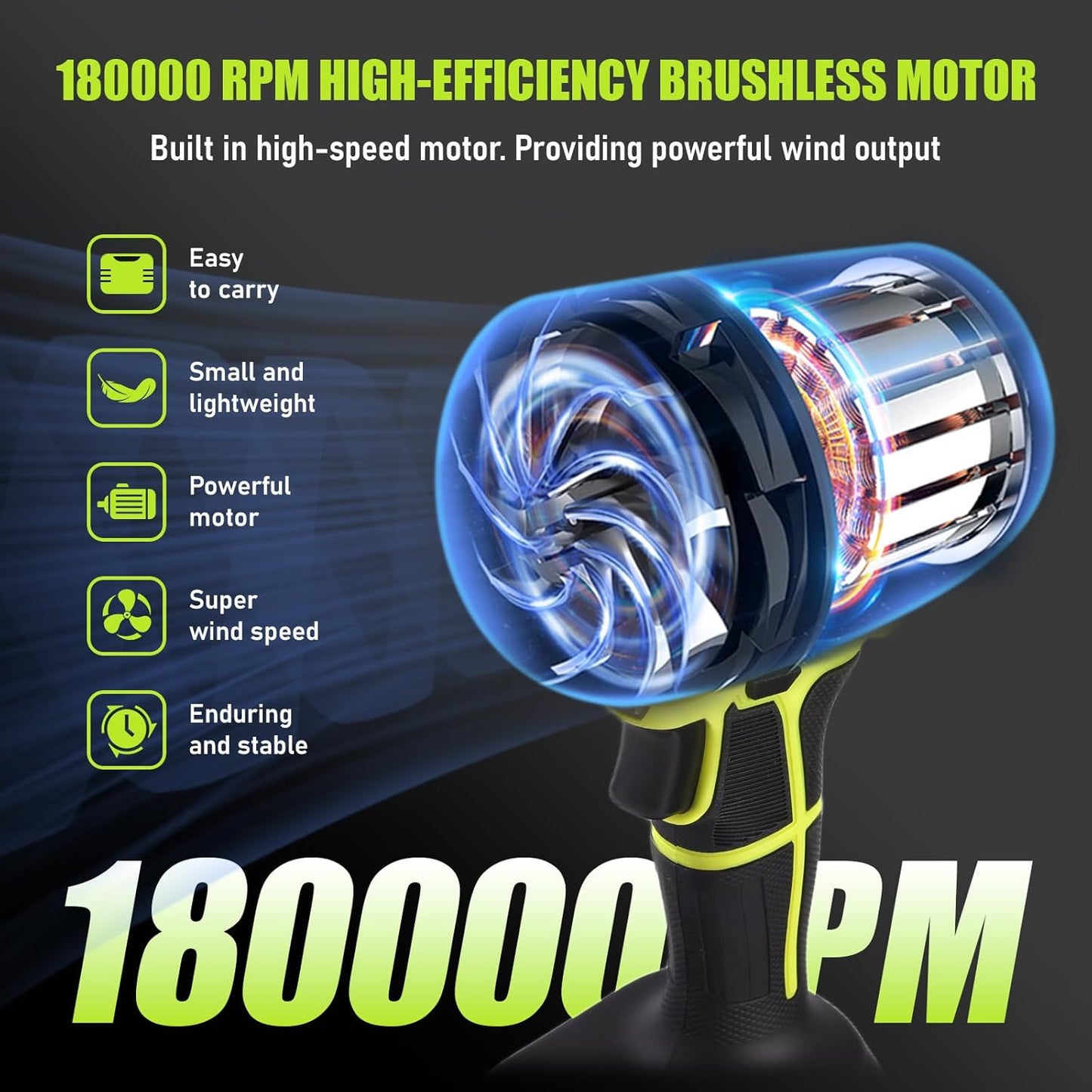 Leaf Blower Cordless with 1 Pack Battery and Charger, Electric Blowers for Lawn Care & Garden, 21V 4000mAh Battery Powered Leave Blowers, Lightweight Handheld Blower for Patio, Car, Dust, Driveway