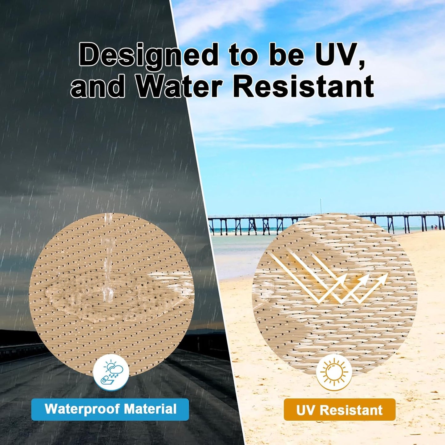 HEBE Outdoor Rug Waterproof 8x10, Plastic Straw Rug Camping Rug, Reversible Outdoor Patio Rugs RV Mat Clearance, Indoor Outside Floor Carpet for Porch,Deck,Camper,Balcony,Backyard