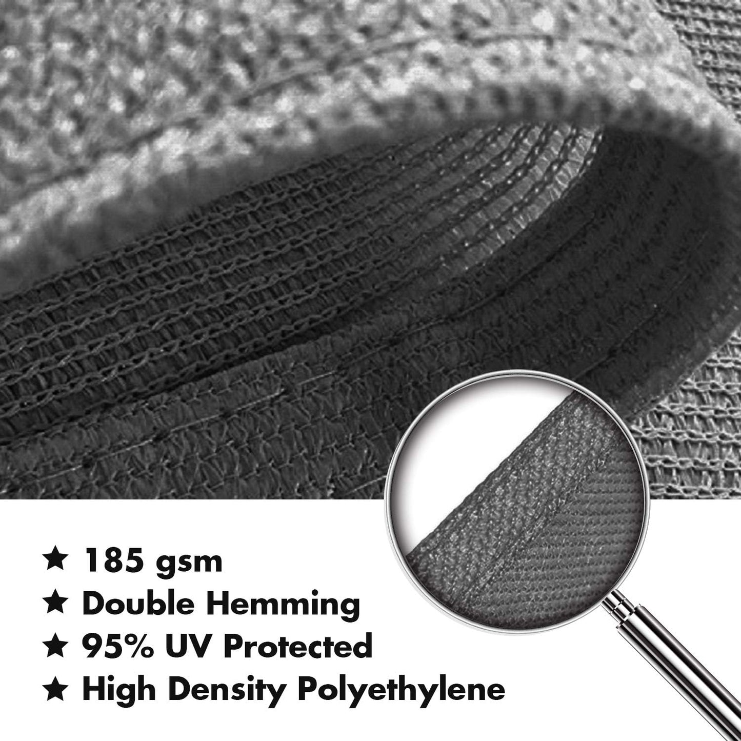 KANAGAWA Sun Shade Sail 12'x16' Dark Gray Rectangle UV Block Canopy Awning Shelter Fabric Cloth Screen for Outdoor Patio Garden Backyard Activities