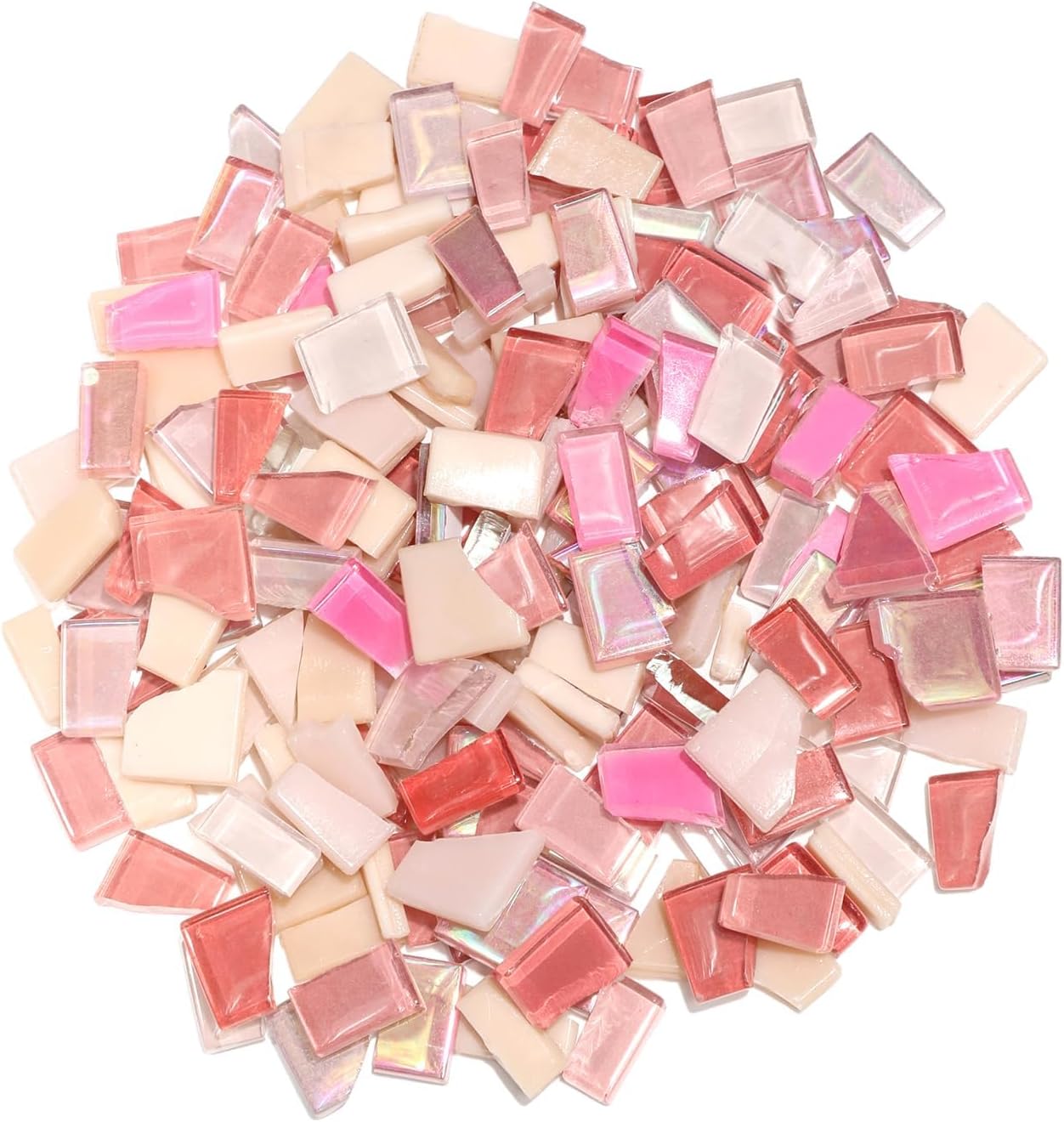 Pink Mixed Irregular Mosaic Glass Mosaic Tiles Pieces, 300 Grams Mosaic DIY Set Adult Mosaic Set, Mosaic Crafts Mosaic Making Supplies