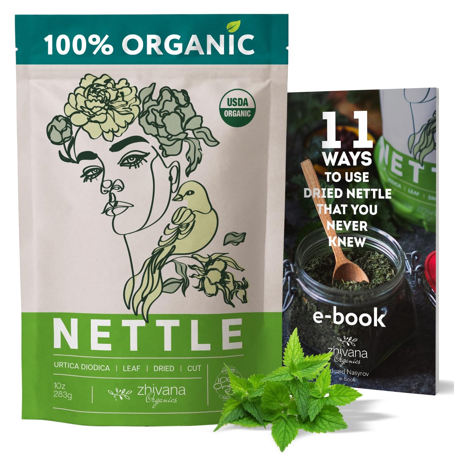 Stinging Nettle Tea Organic Loose Leaf - Dried Nettles Herb, Ortiga Tea – Cleanse Body, Remove Toxins, Easy Allergy – 8 oz