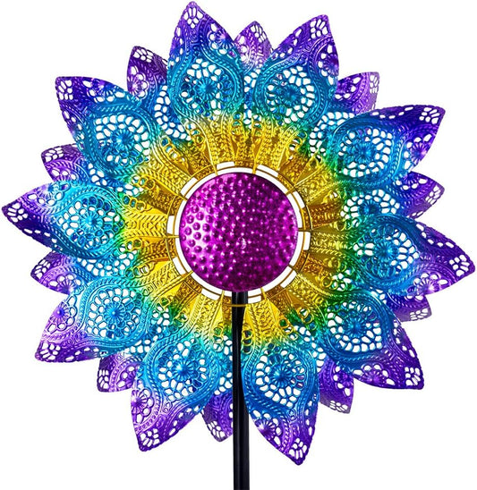 Large Wind Spinners Outdoor,Wind Spinner for Yard Metal Wind Sculptures & Spinners 82.8 Inch Windmill Kinetic Yard Art for Patio,Lawn & Garden Decor