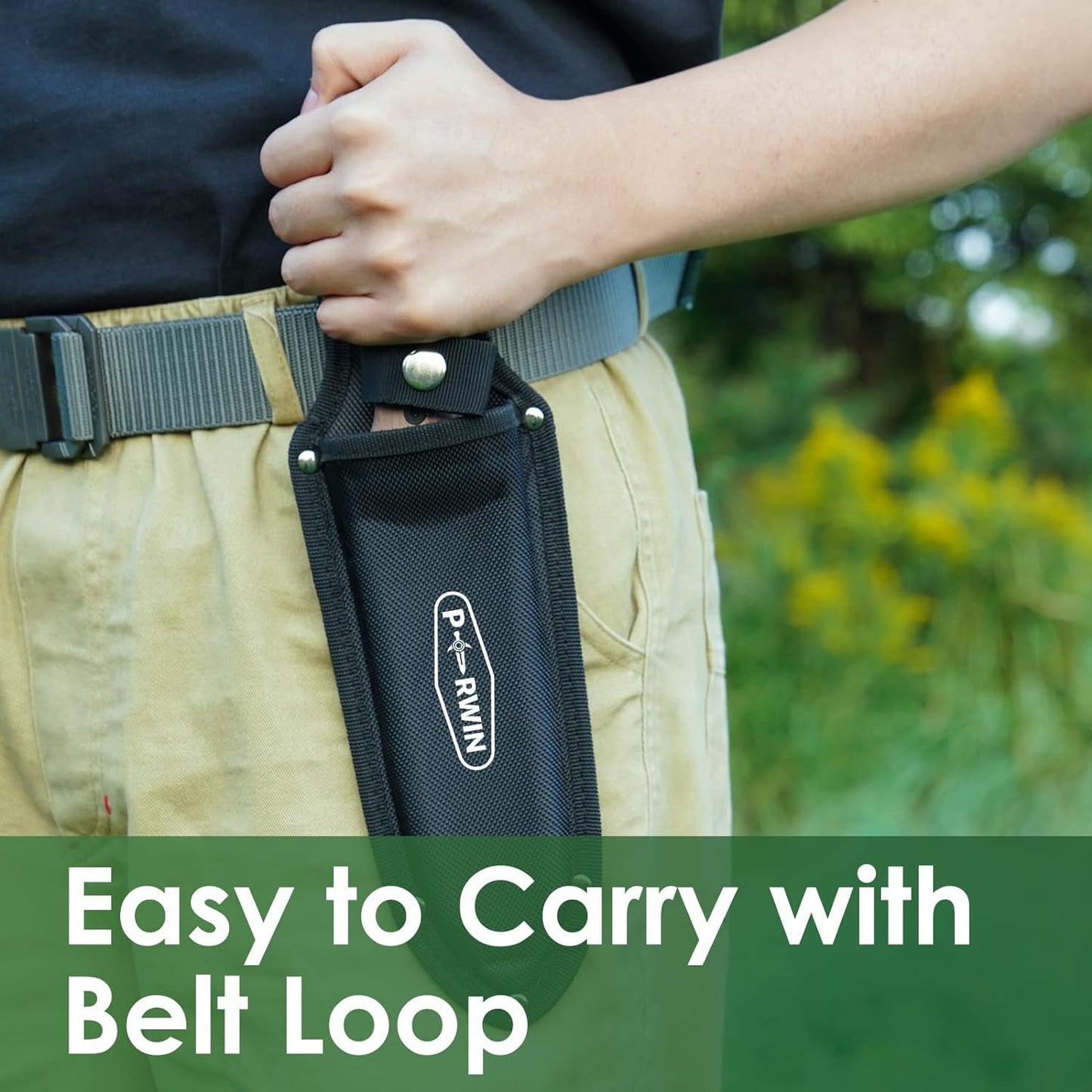 Hori Hori Garden Knife, Garden Tools with Sheath for Weeding,Planting,Digging, 7" Stainless Steel Blade with Cutting Edge, Full-Tang Wood Handle with Hanging Hole