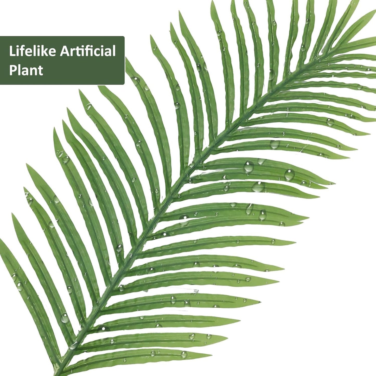 Artificial Fake Palm Tree 9FT 2Pack with White Planter & Free Moss, UV Resistant Artificial Palm Tree for Outdoors, Fake Plants for Poolside Home Room Decor, Faux Plants Outdoor Decor