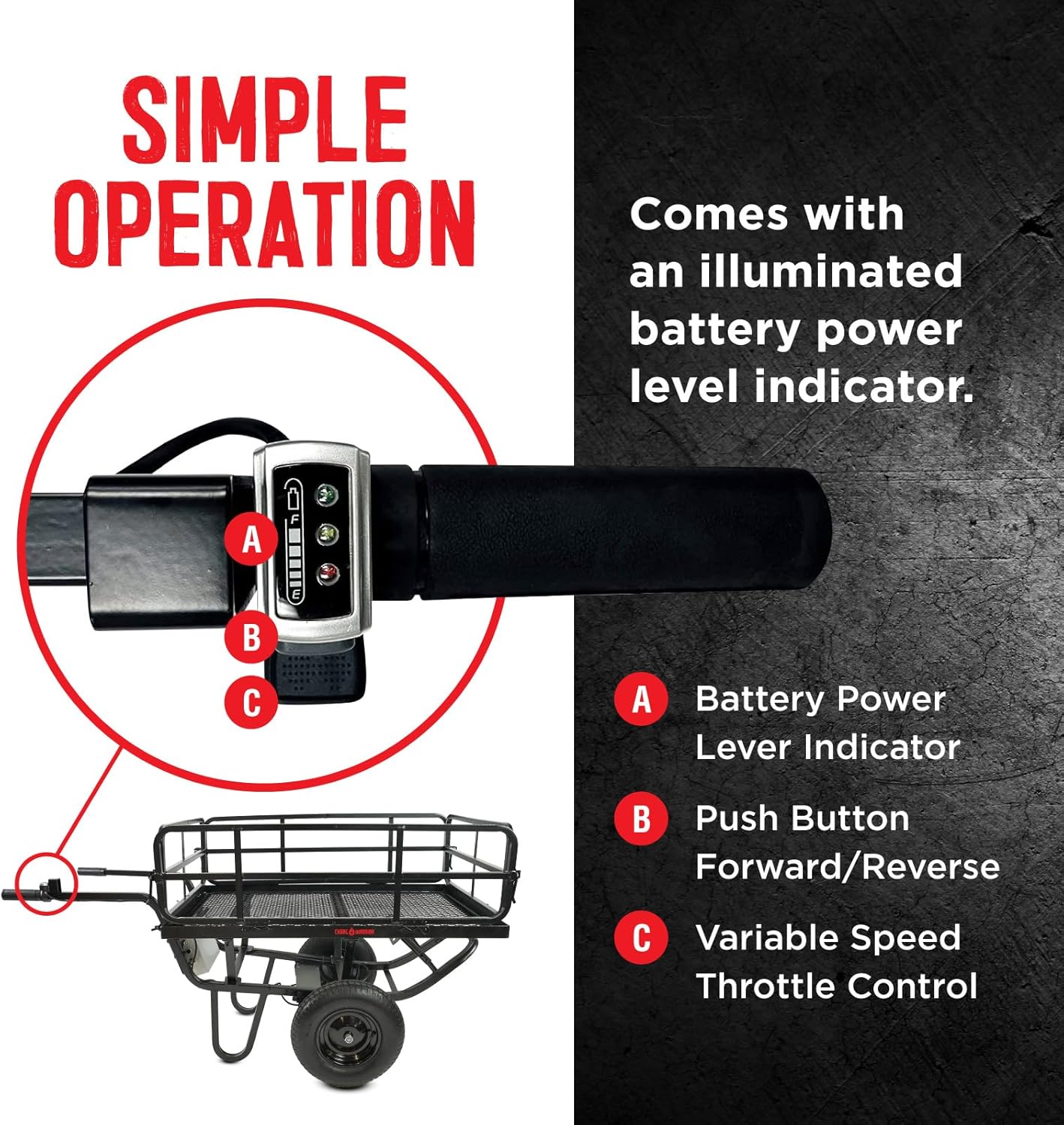 Electric Powered Utility Cart 350 LBS Capacity with Metal Mesh Deck Collapsible/Removable Sides 8 Hour Battery Life