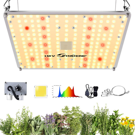 IMVSINCERE LED Grow Lights, 2025 100W Full Spectrum Grow Light with Samsung LM301 Diodes, Seedling, Veg & Bloom, Dimmable Sunlike for Indoor Plants 3x3 Grow Tents High PPFD