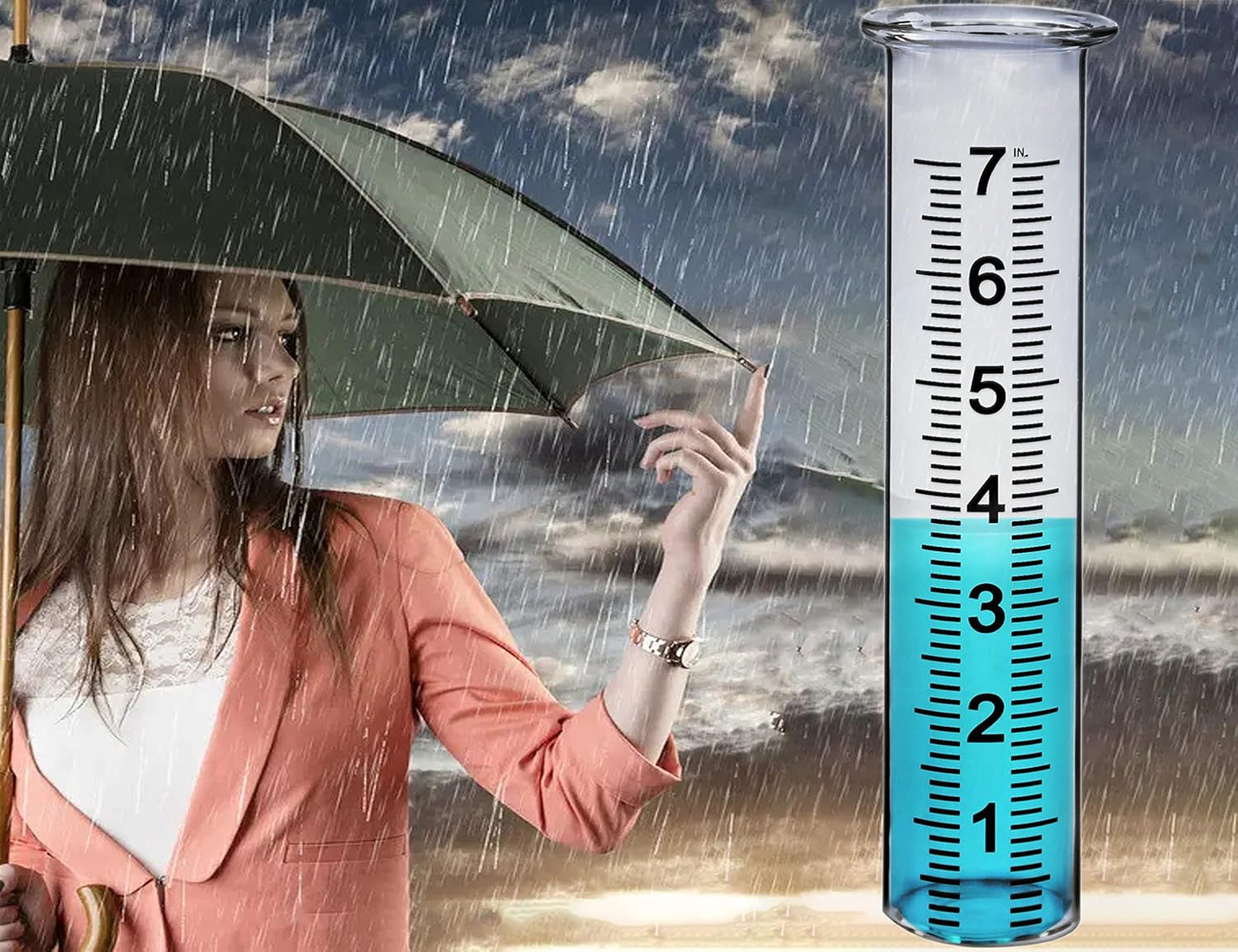 JMBay 7 inch Plastic Rain Gauge Replacement Tube, Freeze Proof and Crack Resistance Outdoor Rain Gauges Replacement Tube Plastic for Garden,Yard, Home, Best Rated, 2 pcs Tubes with 1 Clean Brush