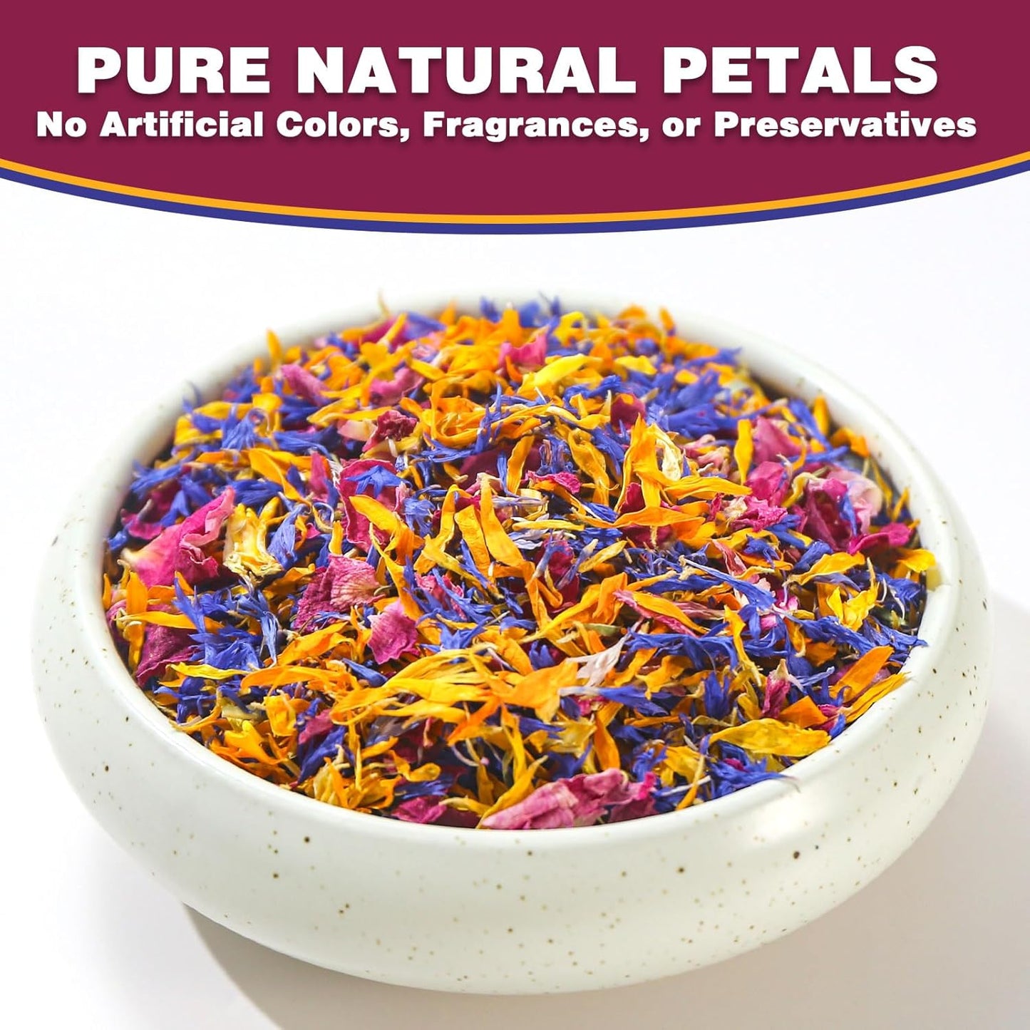 TEARELAE - Mixed Edible Flowers - Premium Rose, Cornflower, and Calendula Petals - Edible Cake Decorations - Pure Natural - Caffeine-Free - for Drink, Tea, Salad and Soap - 0.49oz/14g