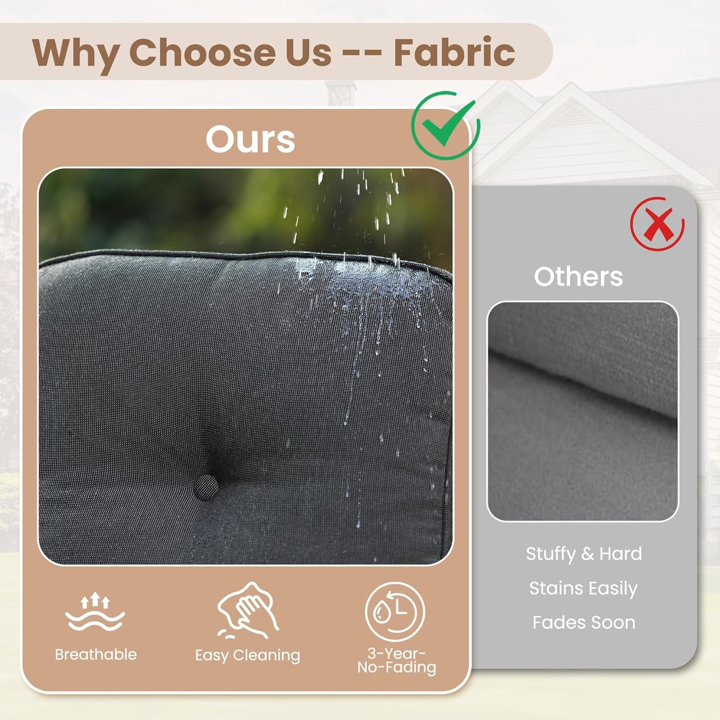 HOOOWOOO Patio Furniture Set,4 Pieces Outdoor Conversation Set,All Weather Wicker Loveseat Sofa Set with High Back Chairs Table,Black