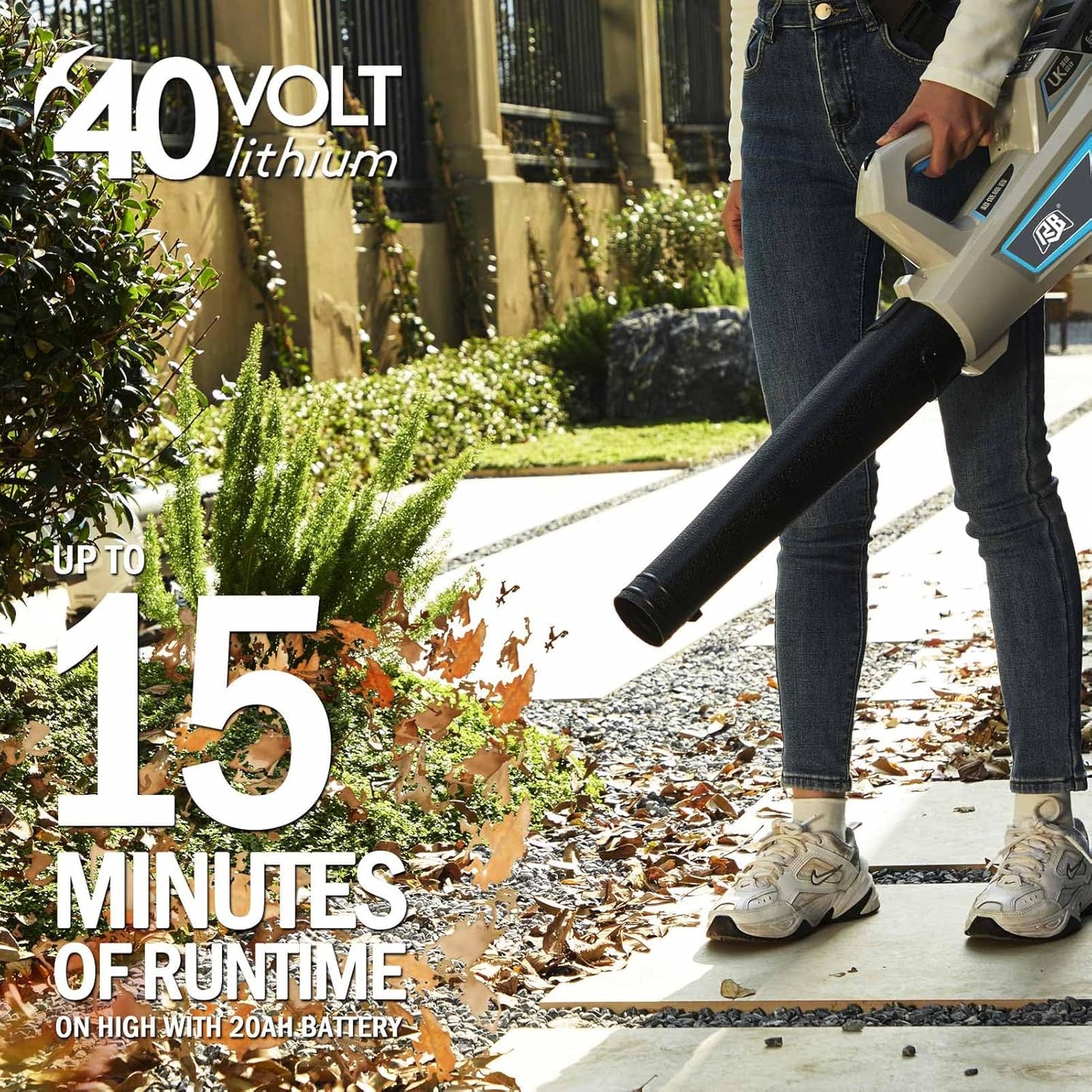 RB 40V Cordless Leaf Blower with 2Ah Battery & Charger – 6-Speed Turbo, 460 CFM, Lightweight for Leaves, Snow, Lawn & Patio