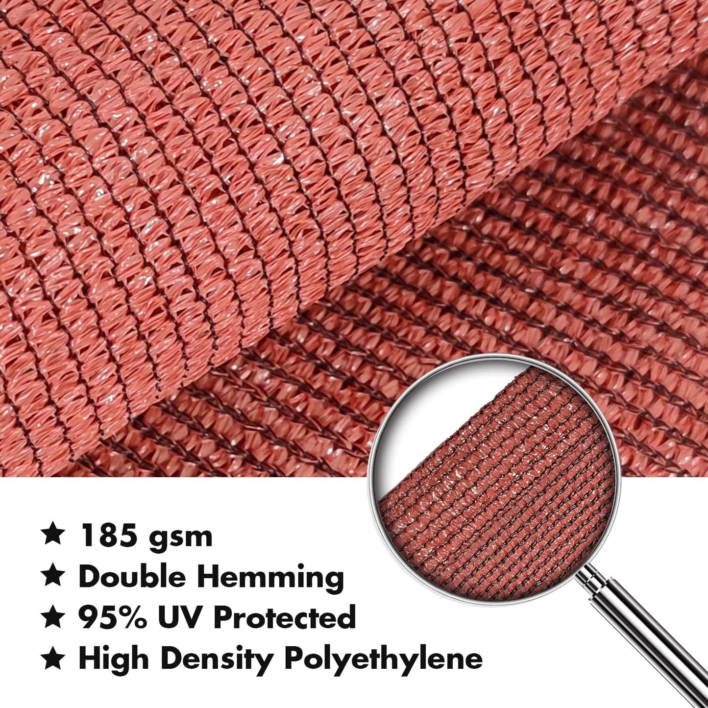 KANAGAWA 18'X24' Rust Red Custom Size Sun Shade Sail Rectangle UV Block Canopy Cover for Patio Backyard Lawn Garden Outdoor (Customized Available)