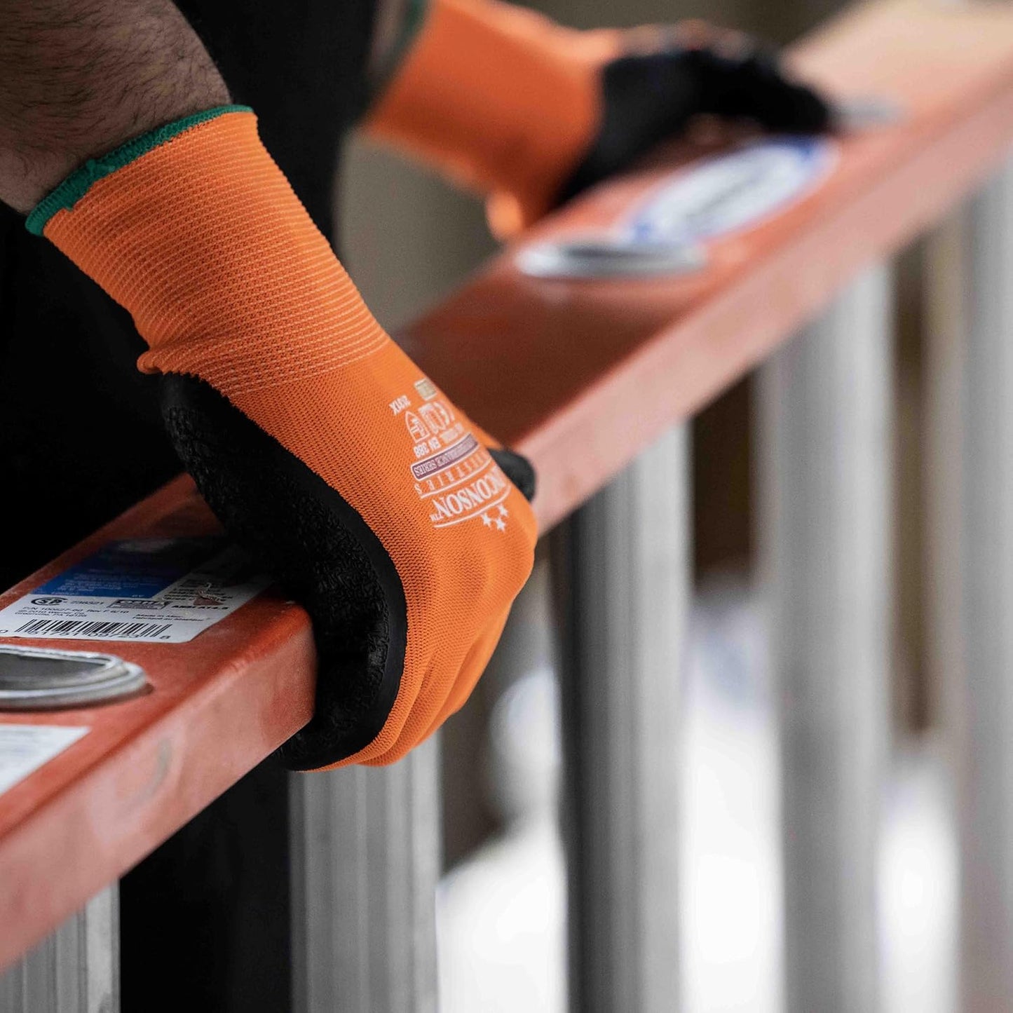 linconson 12 Pack Safety Performance Series Construction Mechanics Wrinkle Latex Work Gloves