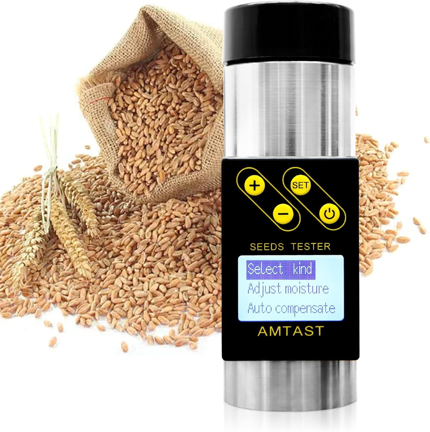 Grain Moisture Meter High Precision Grain Moisture Tester with Temperature Portable Seed Moisture Meter for 18 Grains Including Wheat, Soybean, Coffee and More