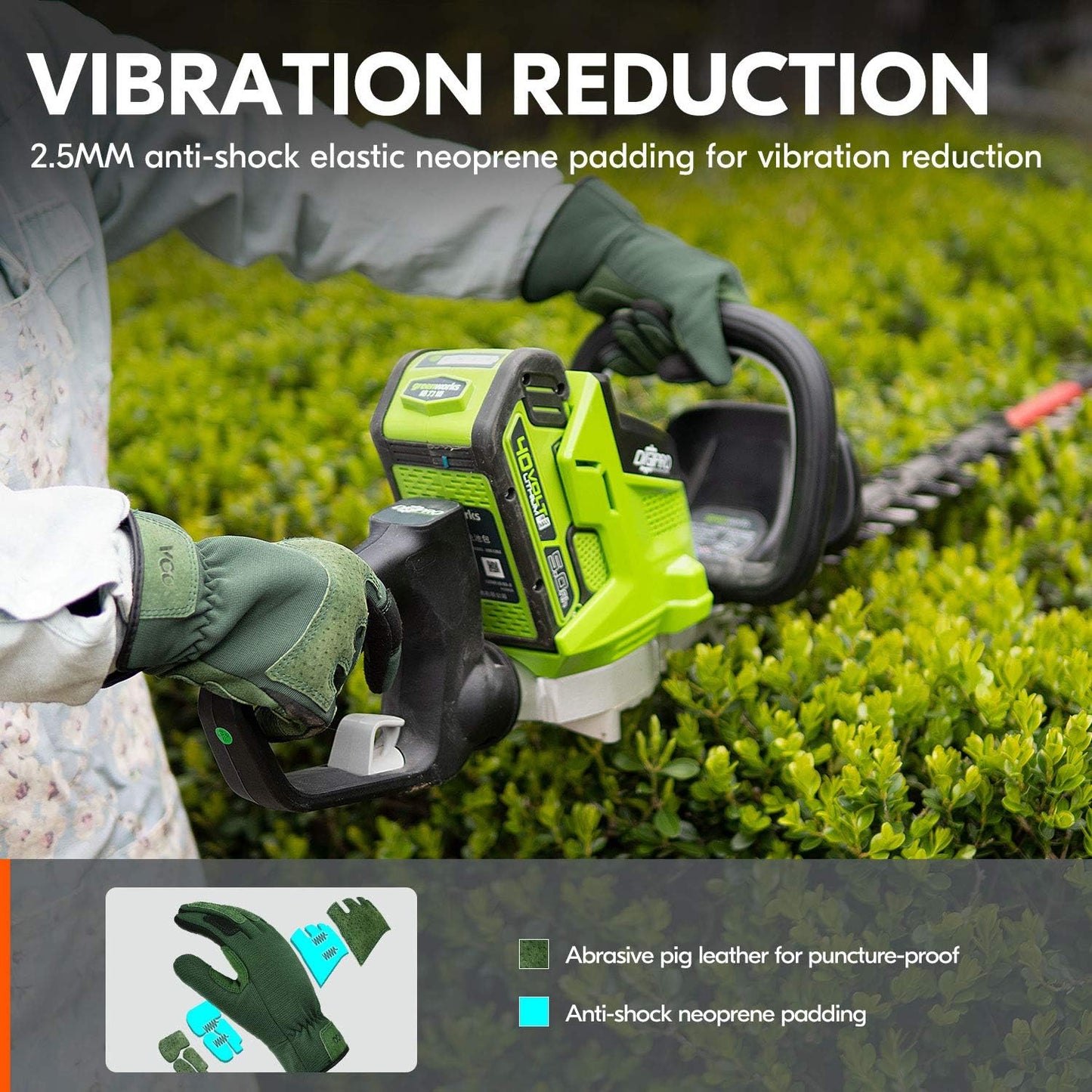 Vgo... Garden Gloves for Women,Puncture-proof,Thornproof,Women's Safety Work Gloves for Weeding, Digging, Raking, Pruning and Planting,Touchscreen,Synthetic Leather(XL, Green, SL7471)