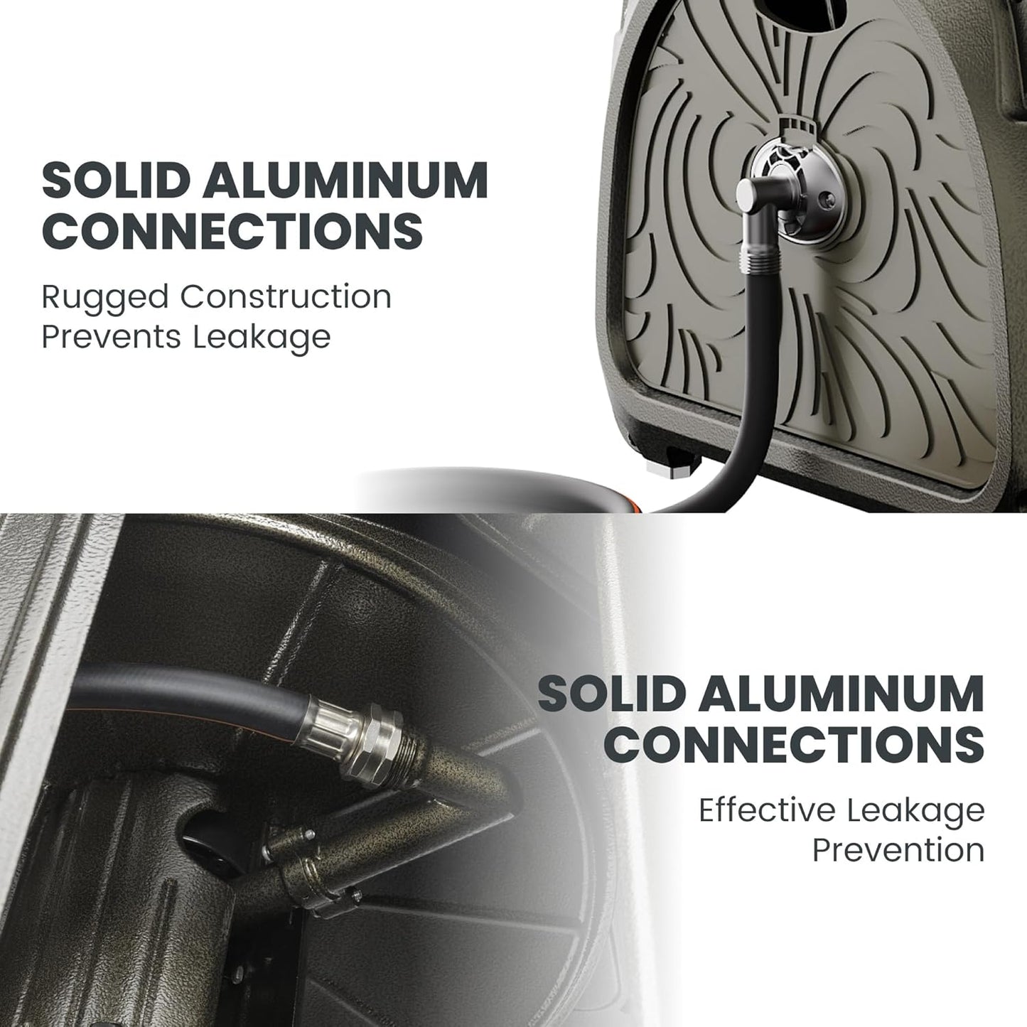 Giraffe Tools SW5 Metal Hose Reel Box, Heavy Duty Garden Hose Storage Reel Hideaway, Crank Handle, 150ft 5/8" Hose Capacity, Green