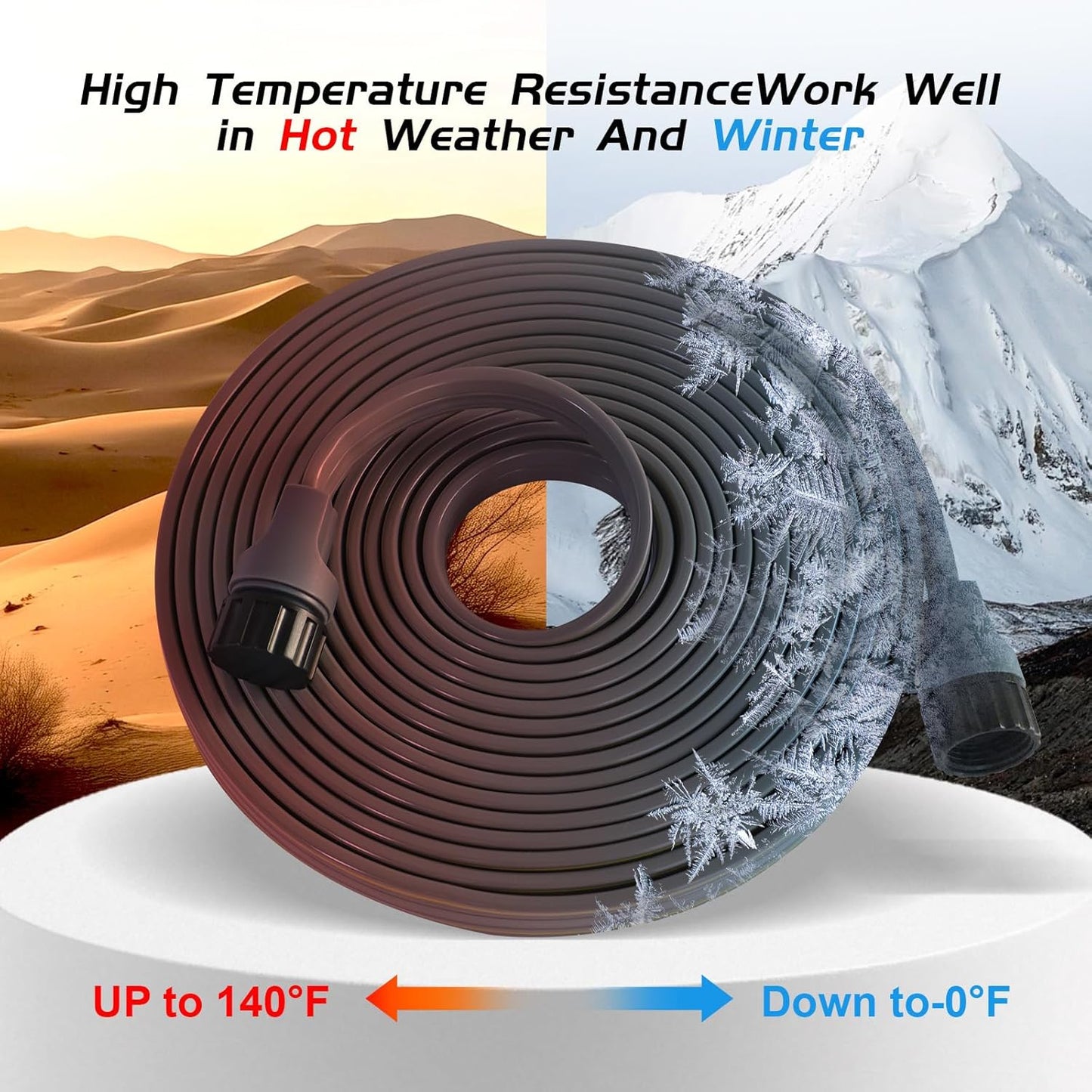 Hopegiver Sprinkler Soaker Hose 50ft 4-Pack Yard, Sprinkler Hose 200 ft for Lawn Water Saving with Stakes, Drip Irrigation Hoses Garden Watering System(Grey,50ft 4-Pack)