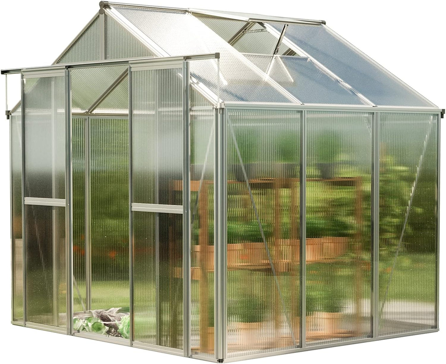 Greenhouse Saphir 3 Aluminum Frame 8.5 x 6.4 ft with Approx. 6 mm Polycarbonate Panels