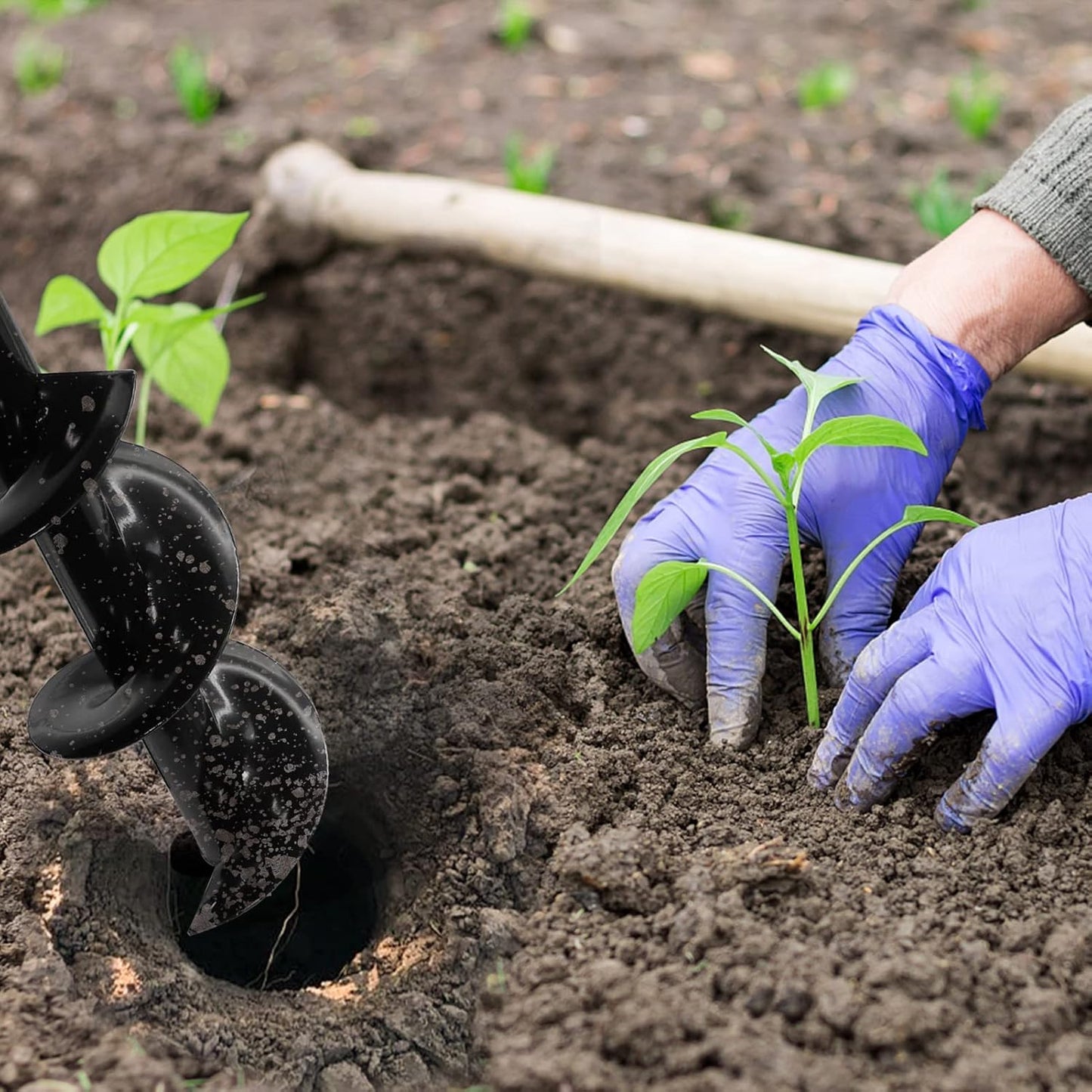 TCBWFY Auger Drill Bit for Planting 3.5"x16",Extended Length Garden Auger Spiral Drill Bit for Planting Bulbs Flowers,Planting Auger for Drill Post Hole Digger for 3/8”Hex