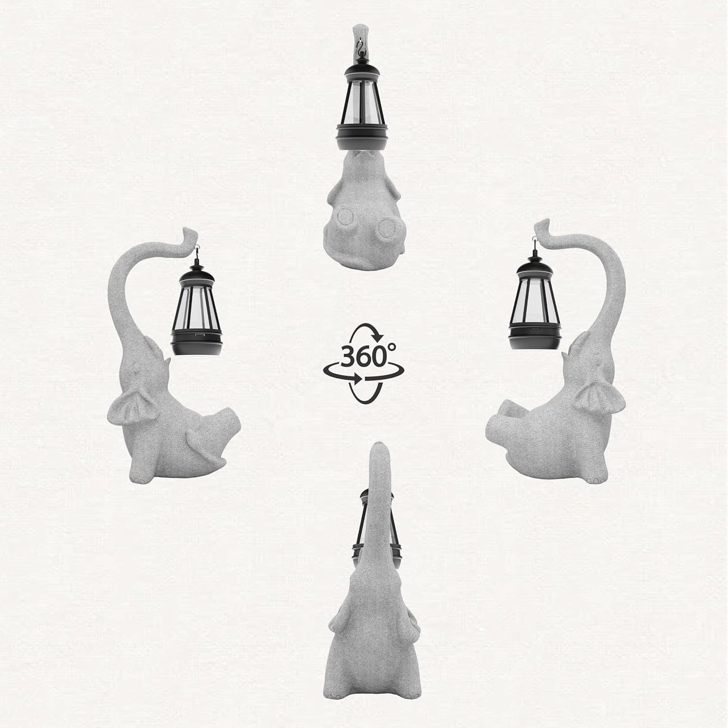 Garden Decoration, Figurine, Lawn Statue, Sculpture Ornament, Animal Figurine - Cat Resin Statue with Lantern (Face Upward-D)