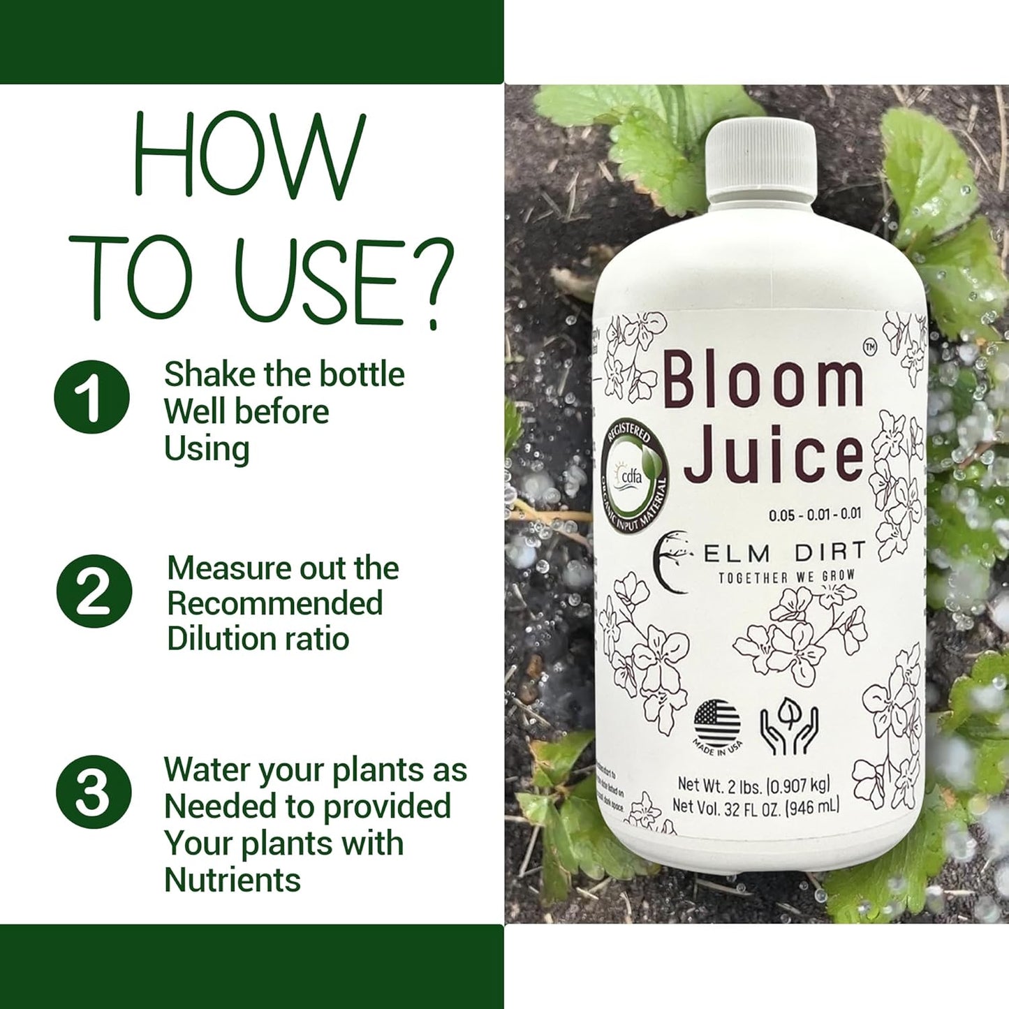 Elm Dirt's Bloom Juice for All Flowering Plants (3 Bottles)