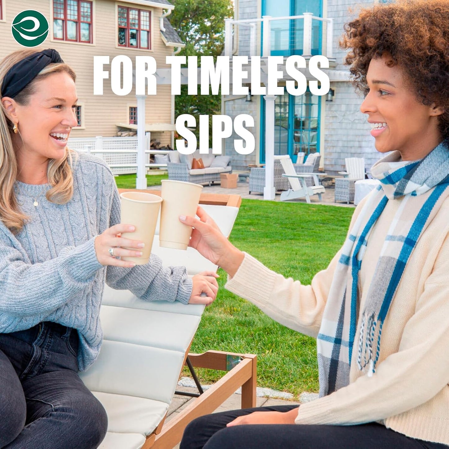 ECO SOUL 100% Compostable Plant-Based 16oz Hot Cups | (100 Count, 16 oz Hot Cups) | Disposable Bagasse Paper Cups | Eco-friendly Cups | Sturdy, Microwave & Oven Safe