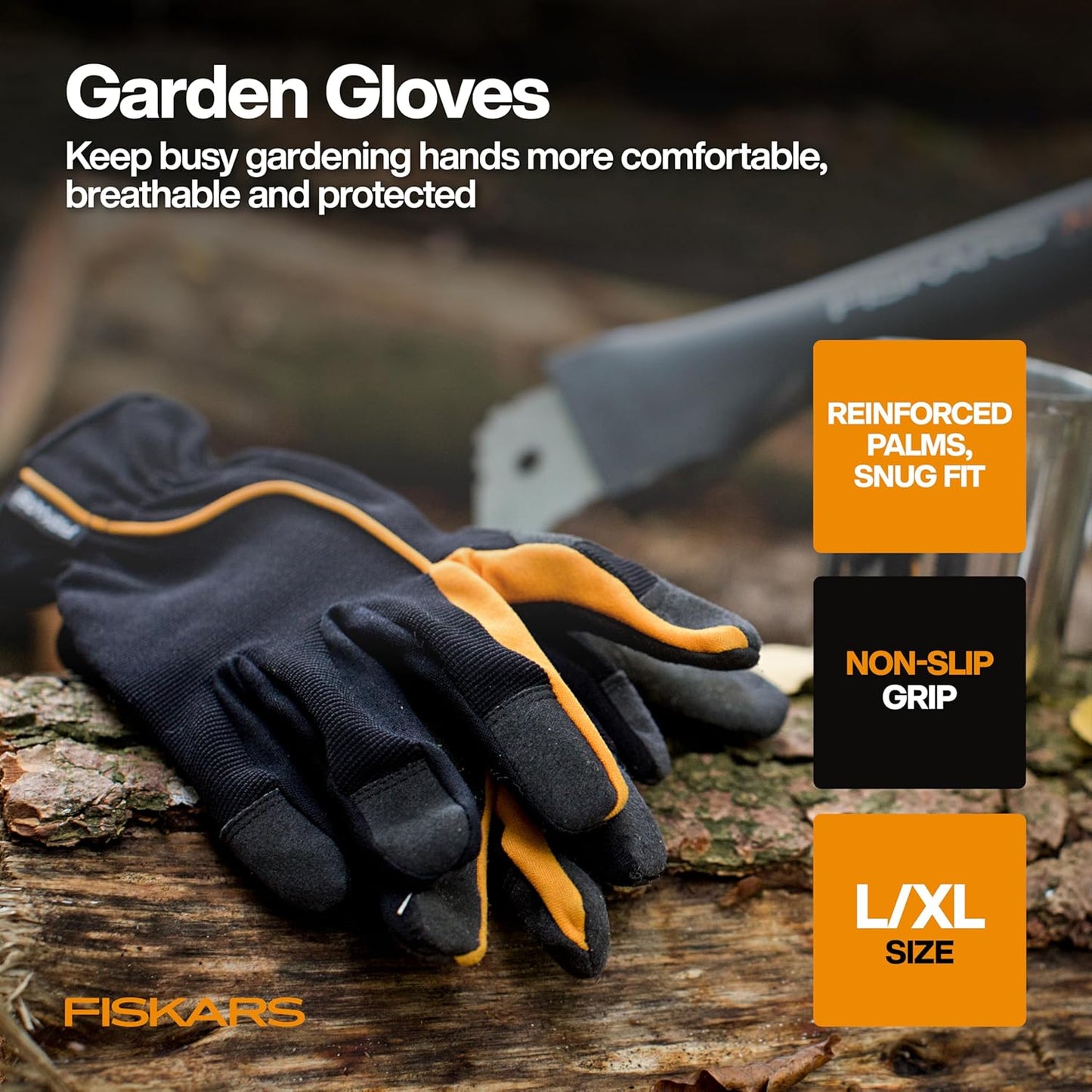 Fiskars Flower Gardening Tool Set with Floral Pruner, Trowel, Cultivator, Garden Gloves, and Ultra-Light Kneeling Cushion for Outdoor Use (5 Piece Kit)