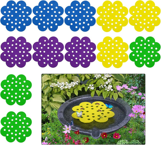 12 Pack High Waterproof Durable - 6.3-Inch Bee Watering Station Floating Bee Islands for Bee/Butterfly Feeding & Bathing – Outdoor Garden Decoration (Multiple Colors)