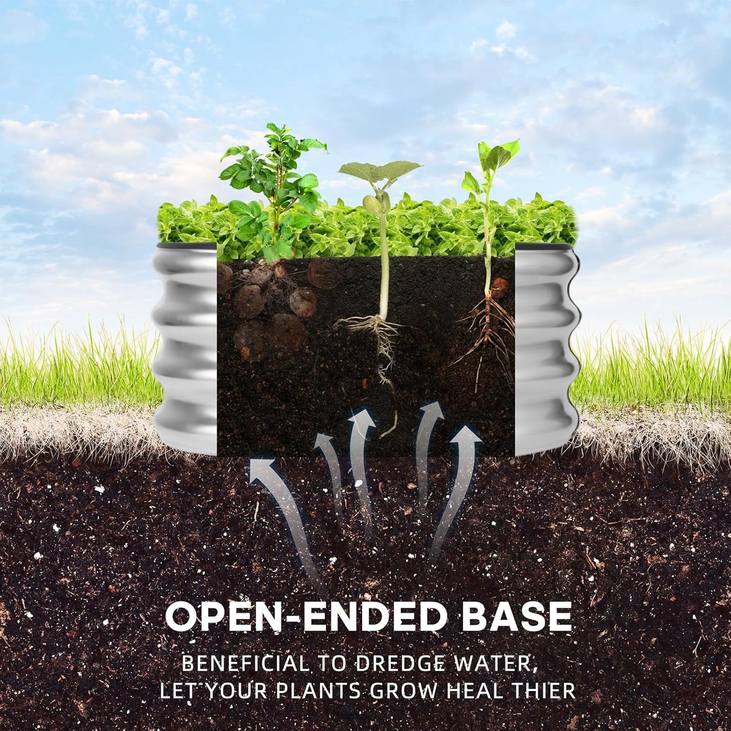 JERIA Raised Garden Bed,Galvanized Raised 2×2×1ft Planter Boxes Outdoor with Easy Assembly, Round Garden Bed for Vegetables, Fruits, Flowers