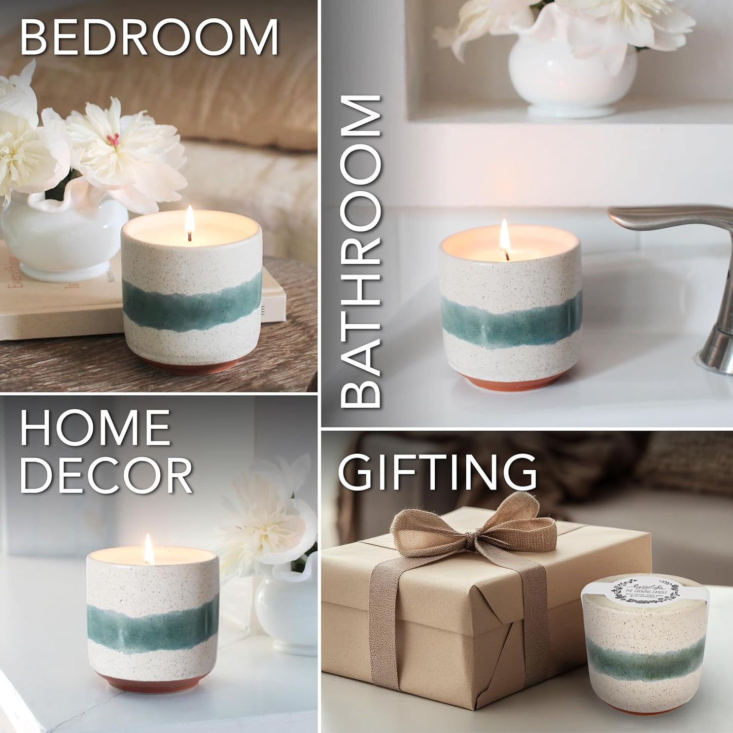 The Growing Candle, Lilac Scented Aromatherapy Candles, 8.5oz Pot, 100% Soy, Edith