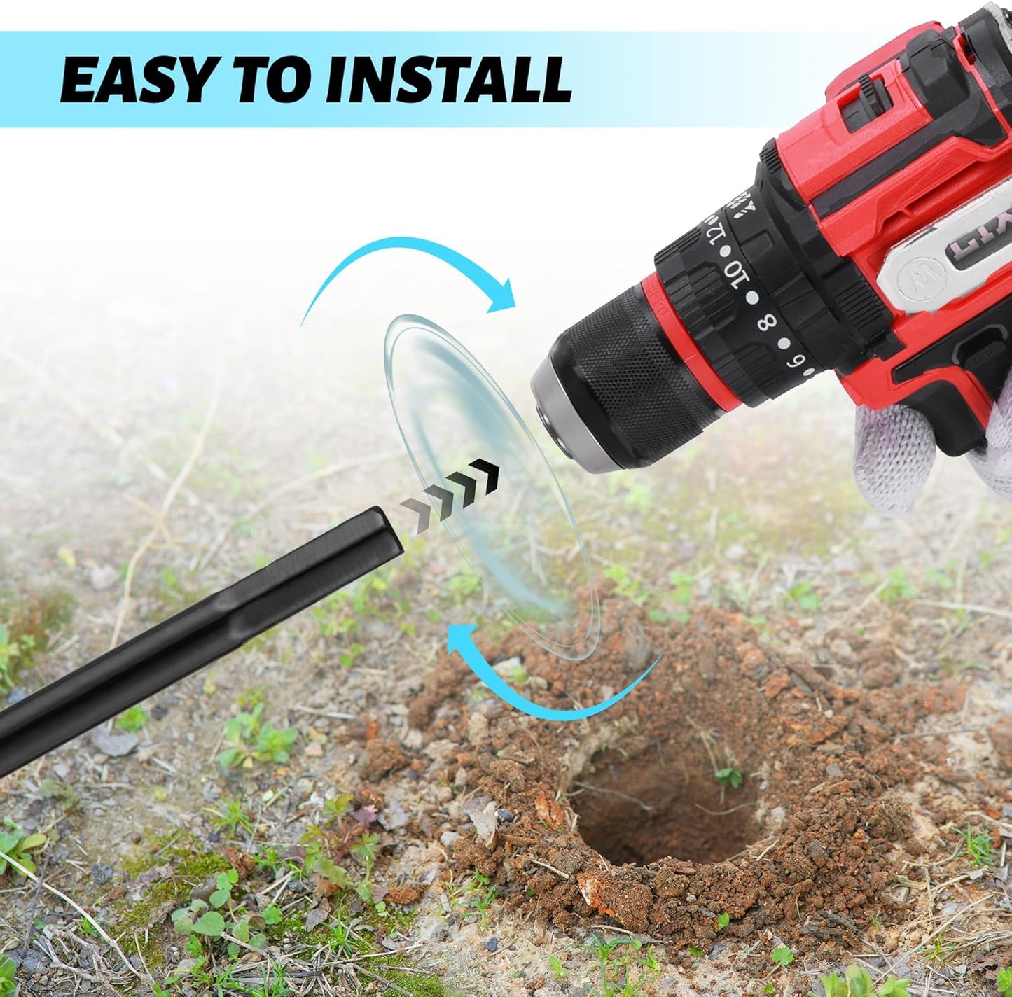 ERYTLLY Bulb Planter, Auger Spiral, Garden Planter Tool,Hole Digger for Planting Bulb