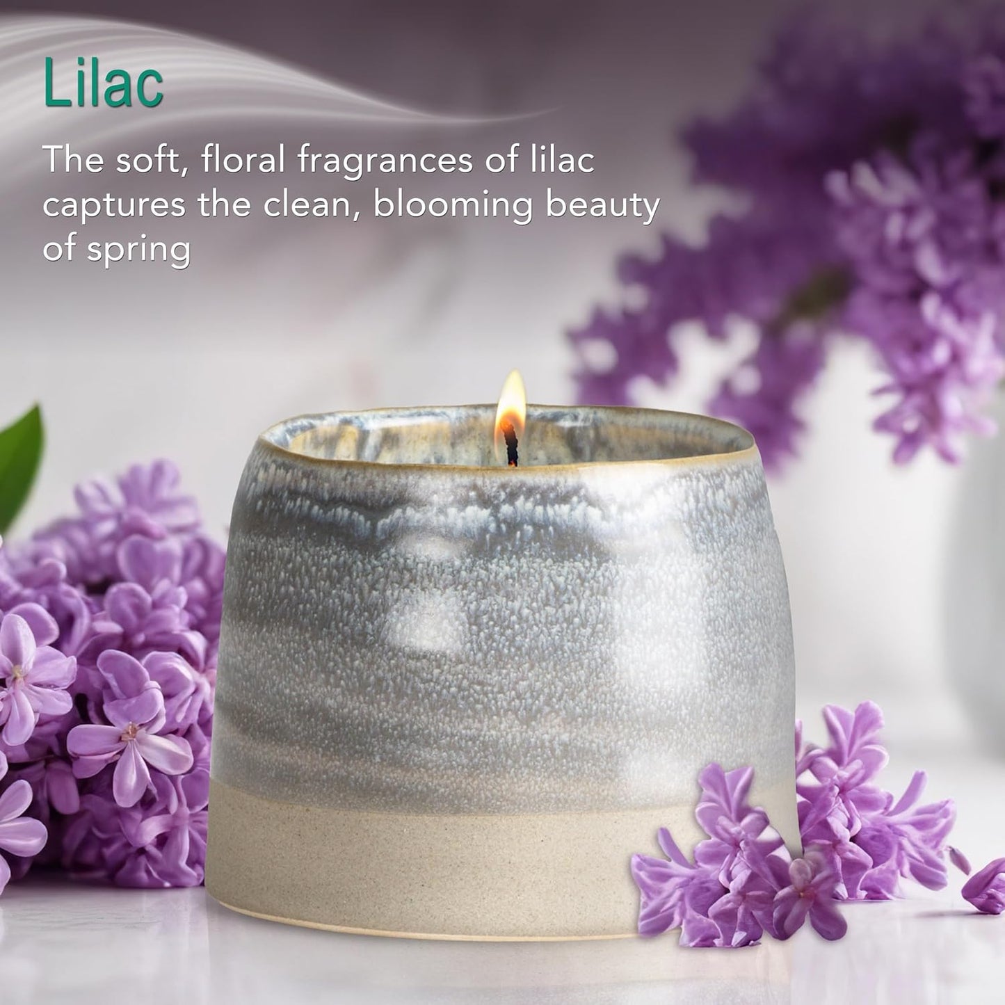 The Growing Candle, Lilac Scented Aromatherapy Candles, 10oz Pot, 100% Soy, Greta