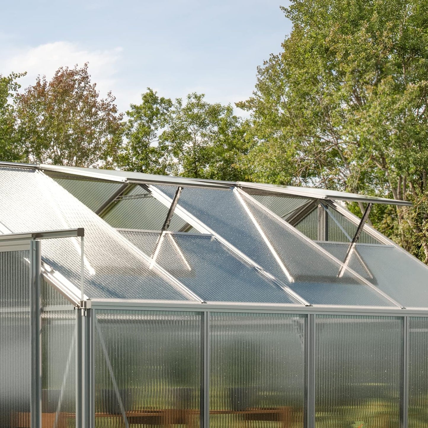 Greenhouse Saphir 4 Aluminum Frame 8.5 x 8.5 ft with Approx. 8 mm Polycarbonate Panels