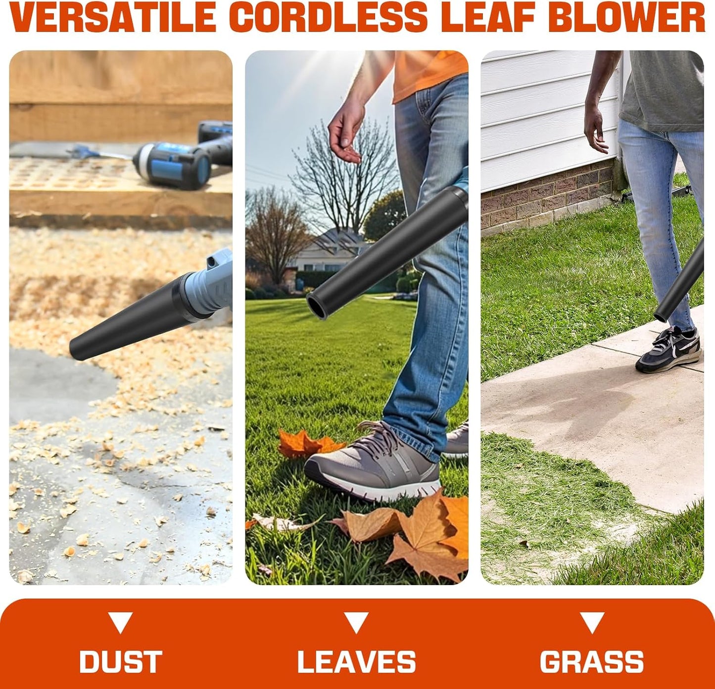 SENIX 20V Cordless Leaf Blower, Electric Blowers with Brushless Motor, 3 Variable Speed Modes, 75 CFM and 180 MPH, 2.5Ah Battery and Charger Included, Lightweight Leaf Blowers for Lawn Care (BLX2-M)