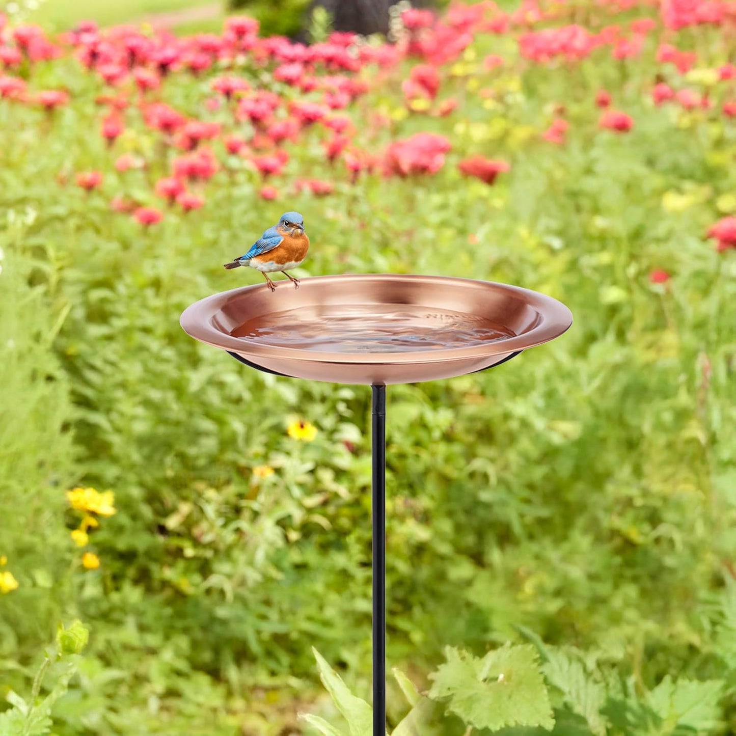 Good Directions Matte Copper Bird Bath on Garden Pole 18"