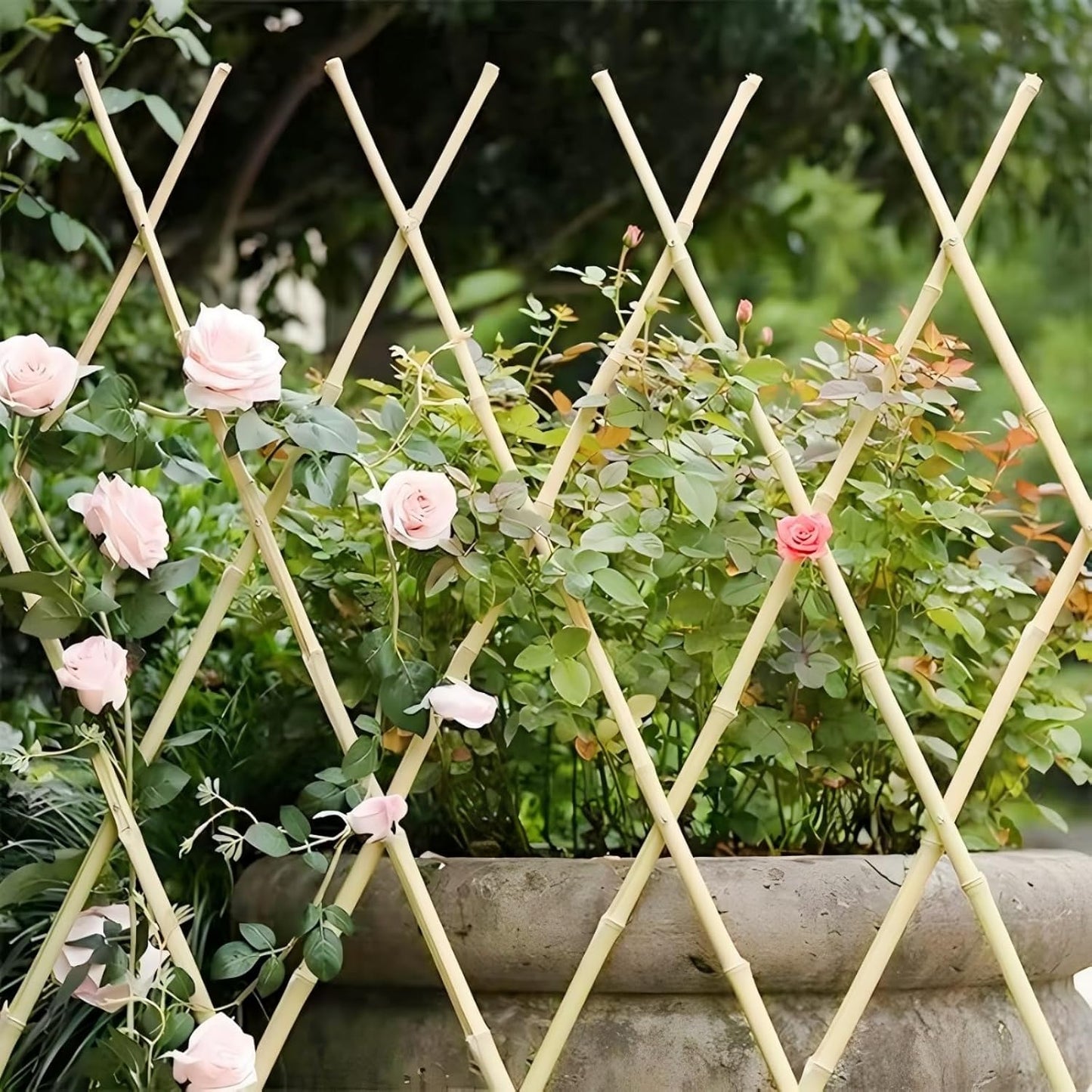 Expandable Bamboo Trellis Fence - 48x72 Inch, Climbing Plants, Eco-Friendly, Easy Installation,Lattice Fence