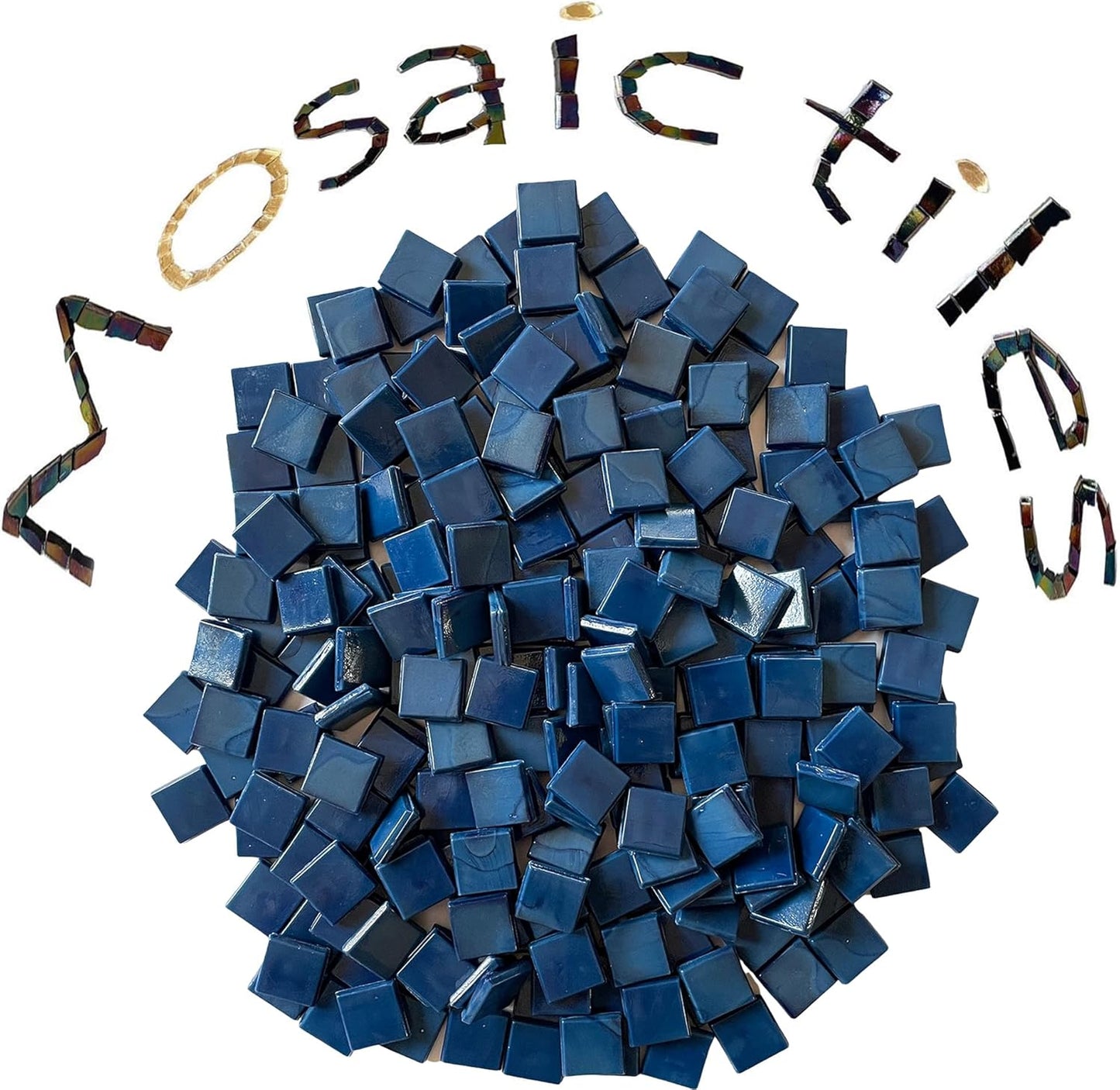 SMEIINIK 1.1lb Bulk Single Iridescent Color Mosaic Tiles for Crafts, Glass Mosaic Pieces for Mosaic Puzzles, Stained Glass Tiles for Mosaic DIY, Mosaic Making Supplies(AJ77-29)