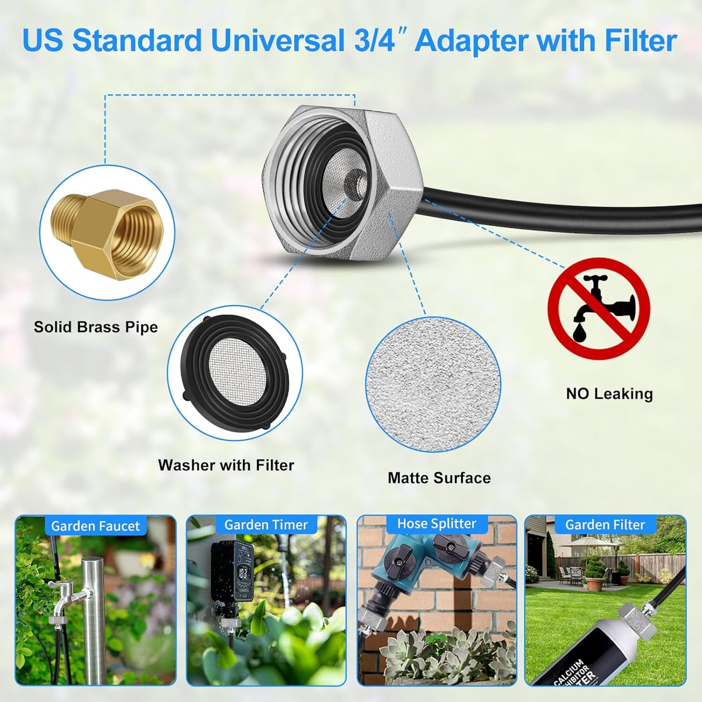 GOXAWEE Misting System, 75FT (23M) Misting Line + 28 Brass Mist Nozzles + Brass Adapter(3/4"), Misters for Outside Patio Cooling Outdoor Garden Greenhouse Trampoline for Waterpark