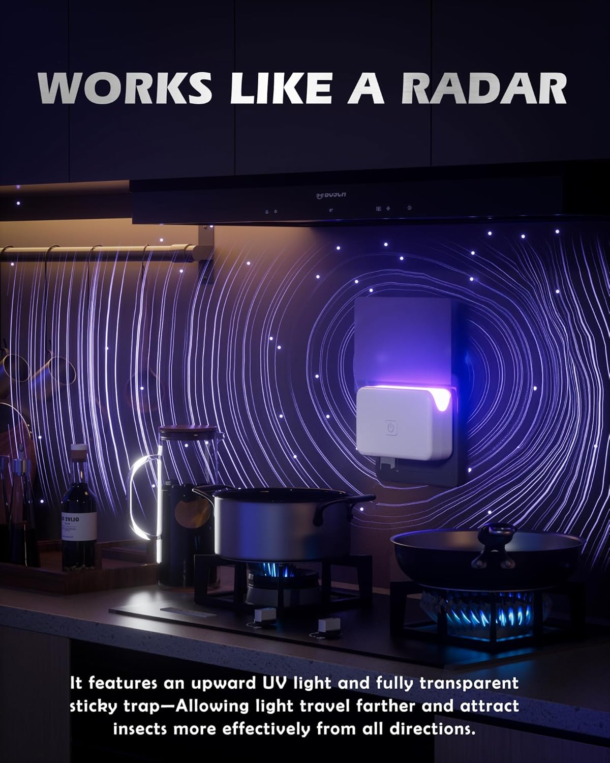 Fruit Fly Traps for Indoors (1 Device+10 Refills) Plug in Fly Trap for Gnats, Fruit Flies, Flying Insects Sleek Design Indoor Safe