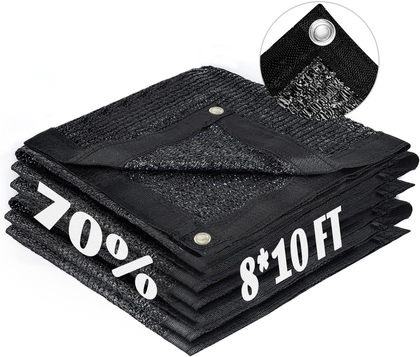 LOVE STORY 8x10FT 70% Black Shade Cloth Sun Shade Net with Grommets Sunblock Net Mesh Tarp for Garden,Plants Cover,Greenhouse and Patio