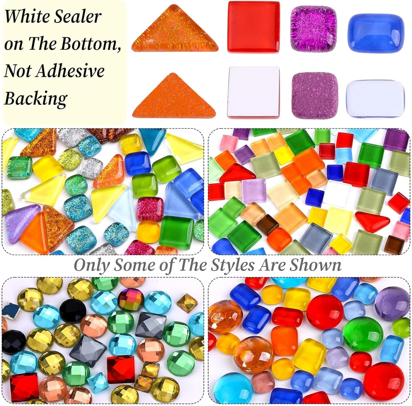 1000 Pcs Colorful Irregular Crystal Mosaic Tiles, 2.2lb Tiny Mosaic Tile DIY Hobbies Children Handmade Crystal Craft for Craft Bathroom Kitchen Home Decoration DIY Art Projects