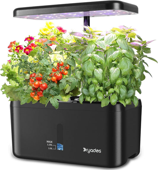 Indoor Garden System 19 Watt LED Growing Light Upgrade 2 Self-Watering Soil-Cultivated Growing Pots Gardening Gifts for Mom Plant Pot for Vegetables Herbs Tomato(No Seeds&Soil)