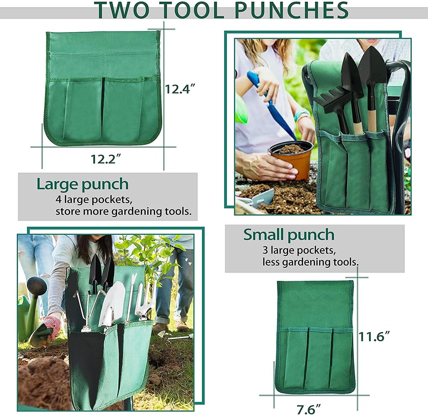 Foldable Garden Kneeler and Seat with 2 Gardening Tool Pouches Multiuse Bench with Soft Kneeling Pad,Gardening Gifts for Women Men Gardener Parent Elders Christmas
