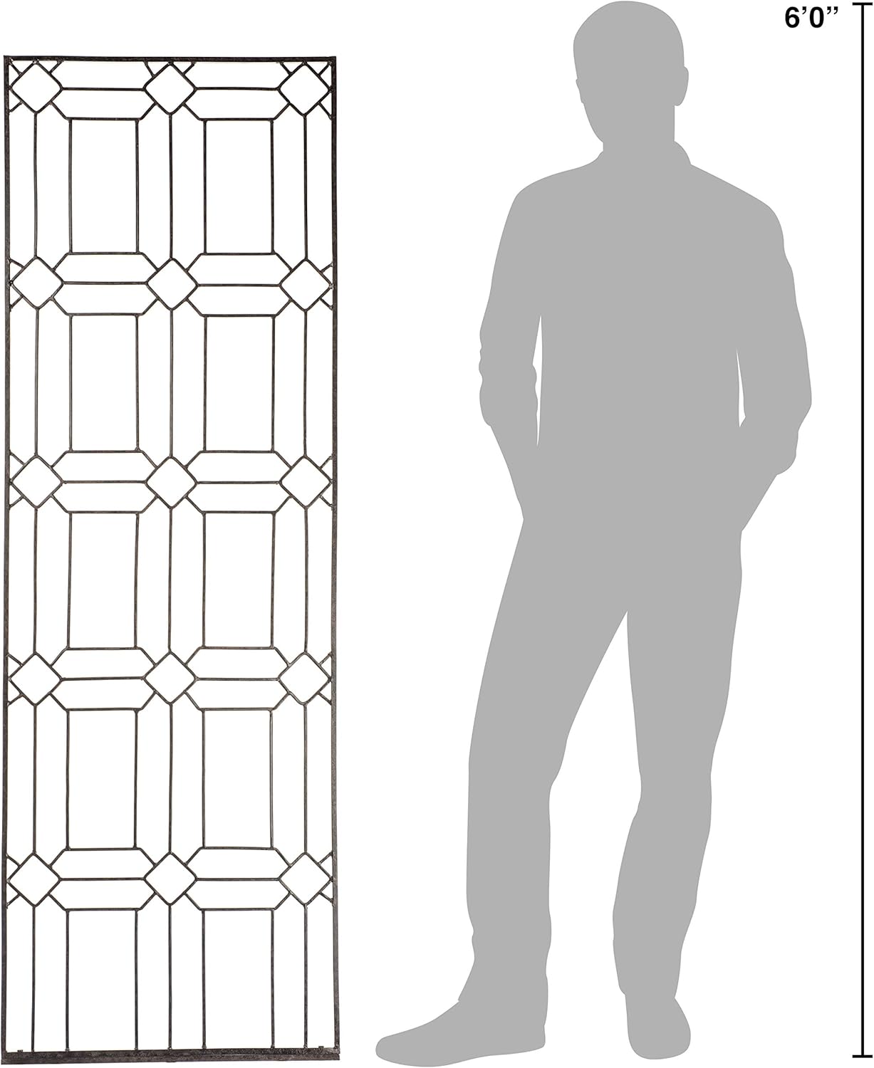 H Potter Garden Trellis for Climbing Plants Metal Outdoor Wall Decor or Flowers Roses Vine Ivy Clematis Large