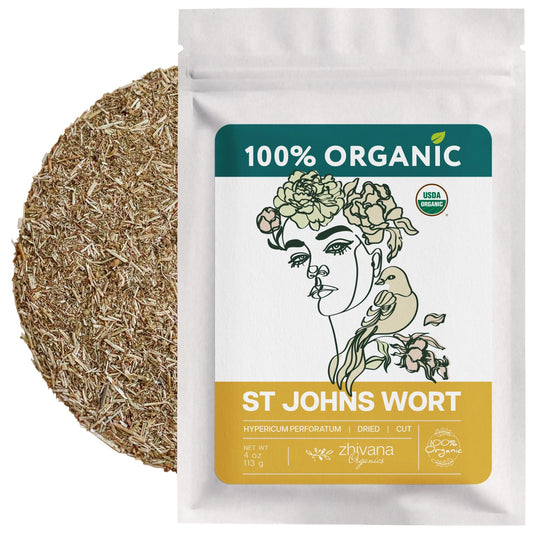 Organic St Johns Wort Herb (4 oz.) – 100% Pure Dried Saint John’s Wort Tea – Te de Hierba de San Juan Organica