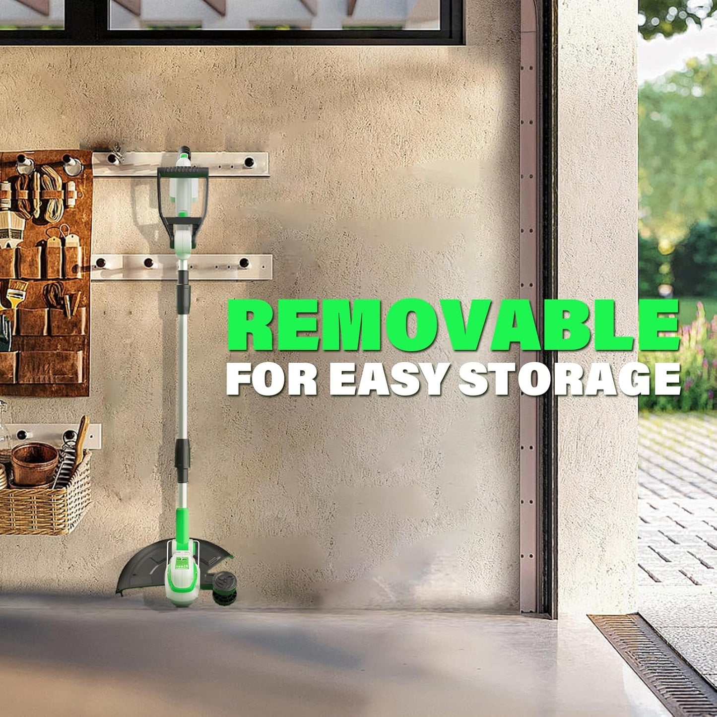 SOYUS 20V Cordless Electric Weed Wacker, 12 Inch String Trimmer Battery Powered with 2X 2.0 Ah Battery and 8 Pack Replacement Spools, Lightweight Grass Trimmer for Yard Work