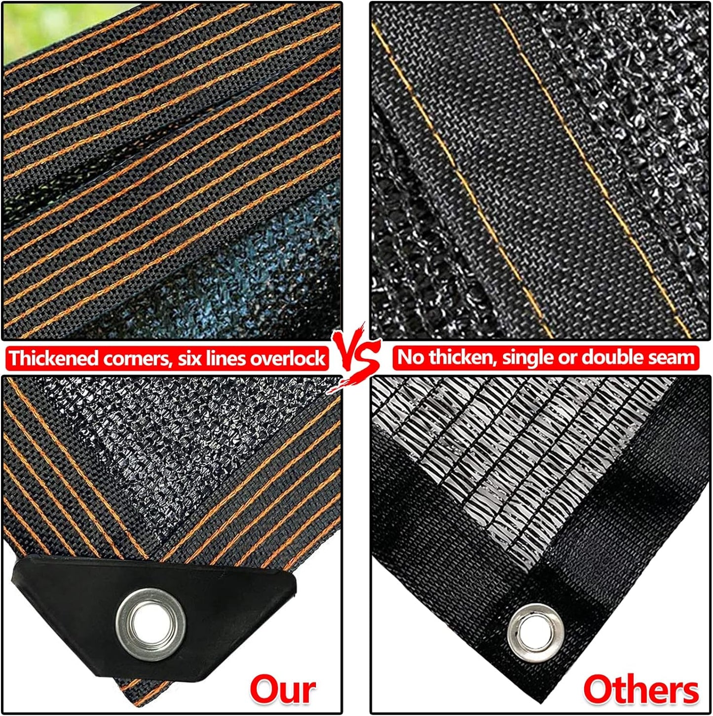 QLOFEI 4x8 FT Shade Cloth with Grommets, 90% Sun Shades Outdoor Patio Mesh Tarp, Easier to Hang Sunblock Neting Cover -for Garden Greenhouse Pergola Lawn Kennel Chicken Coop