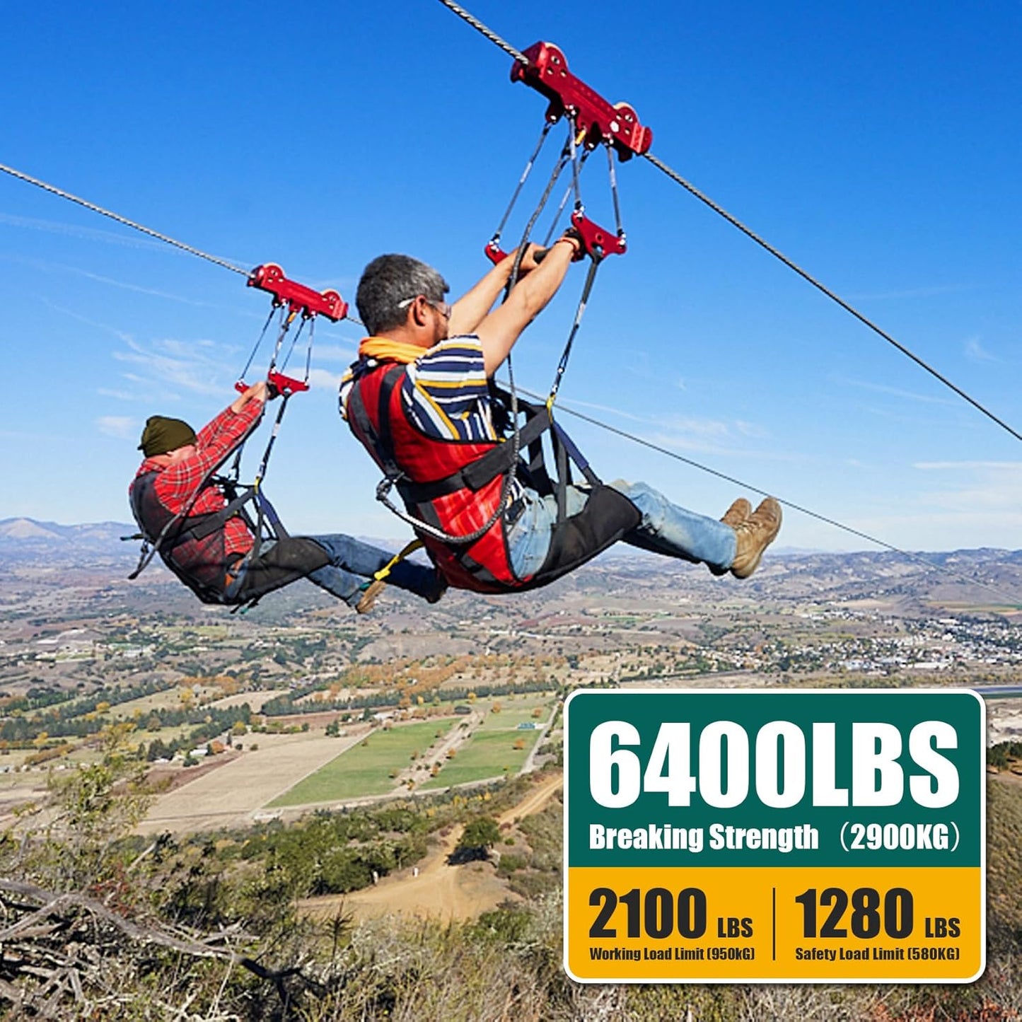 1/4" Stainless Steel Cable, 400FT Wire Rope, 7X19 Strands Aircraft Cable, 6400lbs Breaking Strength, for Zipline, Outdoor, Deck Railing, Heavy Duty Applications, Hanging