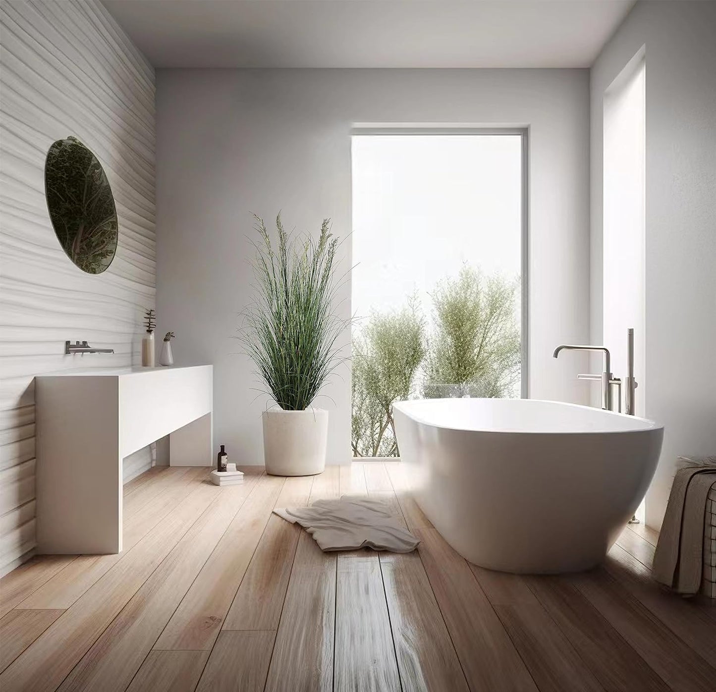 Artificial Pampas Grass Plant, 6FT Tall Faux Plants Indoor Home Decorative Artificial Plants & Flowers in Pot, Fake House Plant