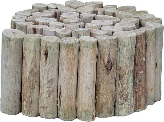 FOREVER BAMBOO Natural Eucalyptus Wood Solid Log for Landscaping Edging Lawn Garden Fence Borders 72 in L x 6 in H x 1.25 in D
